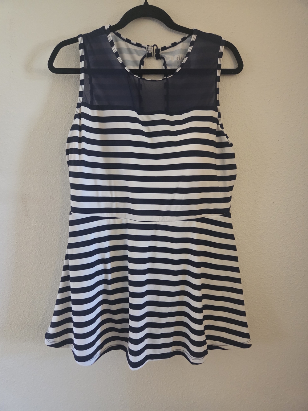 Striped Navy and White Swim Dress